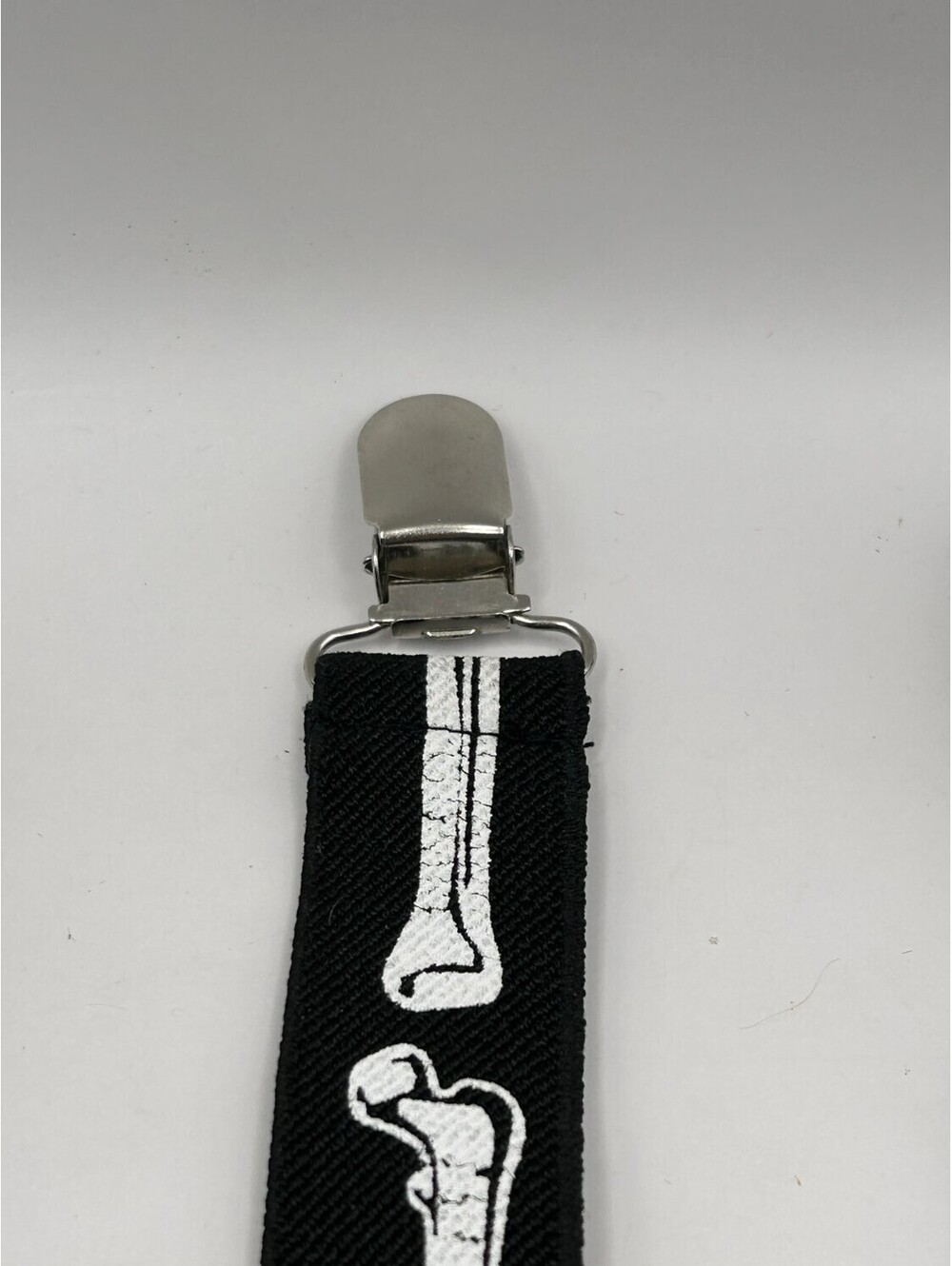 Skeleton Bones Suspenders Y-Back Adjustable Clip-On Goth Punk Black 40in Mens - Picture 5 of 7